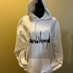 White Hoodie with Black Graphic New without tags Donald Trump with 🇺🇸